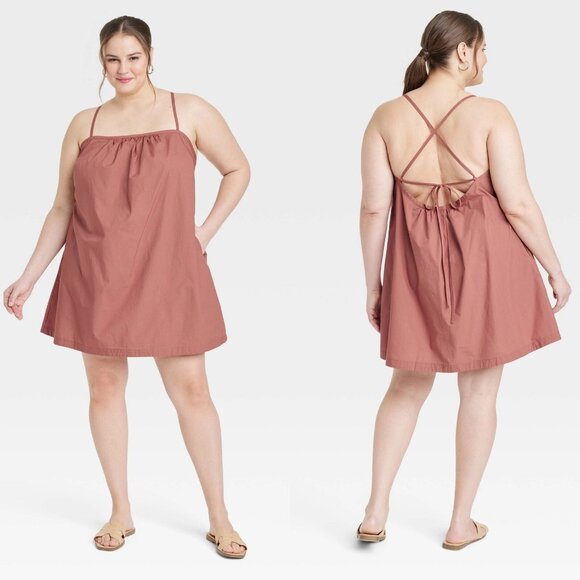 XXL - Womens Sleeveless Shift Mini Dress - A New Day - Brown - Picture 1 of 6